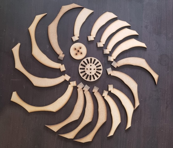 éclaté de lampe - découpe laser