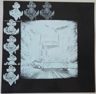 Première feuille de test sur laser MOPA avec une image de camion trop blanche et sur-exposée.